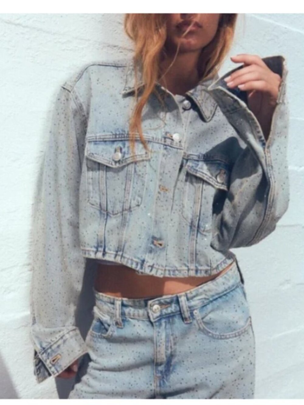 NEW! Zara | Crop Denim Jewel Jacket - Picture 2 of 9